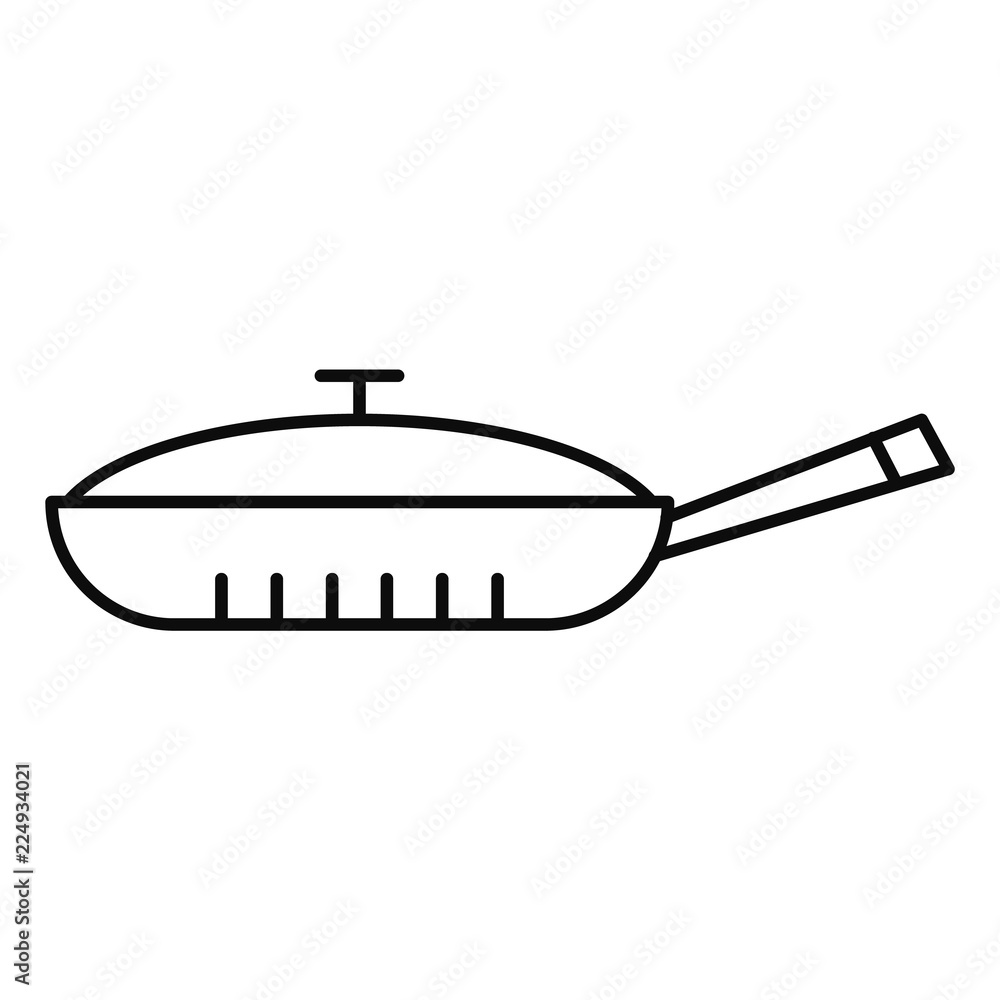 Poster closed pan icon. outline closed pan vector icon for web design isolated on white background