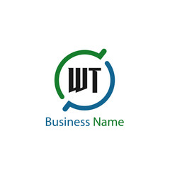Initial Letter WT Logo Template Design