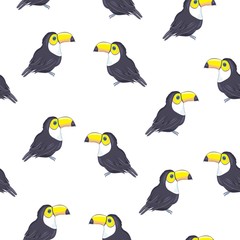 Vector summer background. Toucans . Summer print, paper or textile design. Element of seamless pattern.