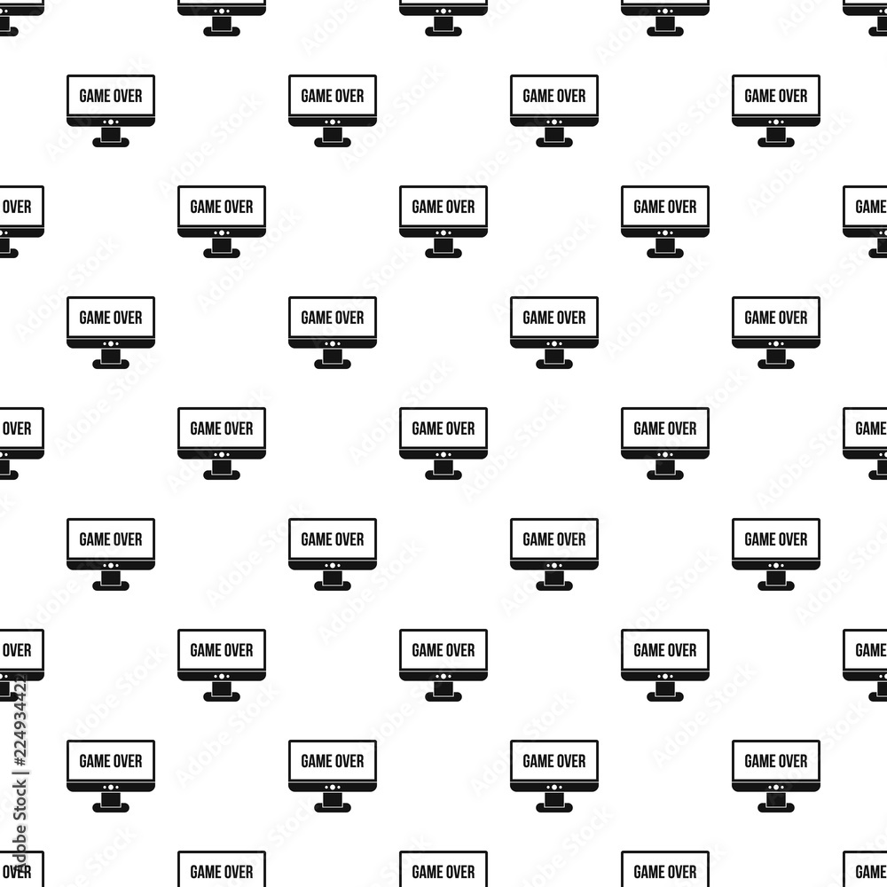 Poster game over computer monitor pattern. simple illustration of game over computer monitor vector pattern