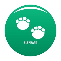 Elephant step icon. Simple illustration of elephant step vector icon for any design green