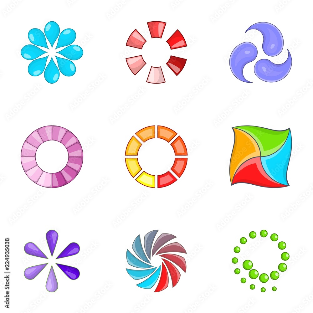 Poster web loader icons set. cartoon illustration of 9 web loader vector icons for web