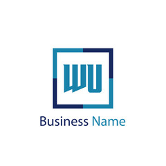 Initial Letter WU Logo Template Design