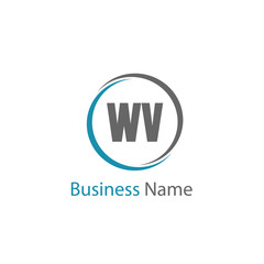 Initial Letter WV Logo Template Design