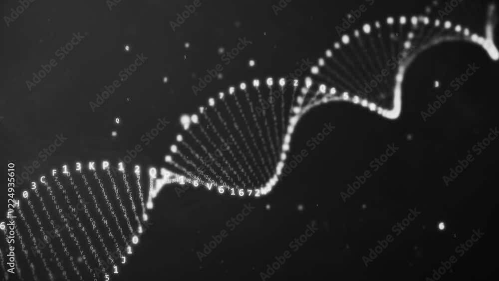 Fototapete seamless animation of dna rotation from hexadecimal code