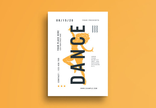 Flyer Layout with Dancer Illustration