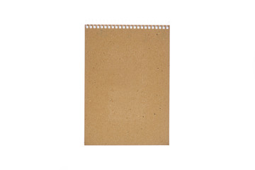 Straw notebook on white background