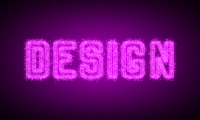 DESIGN - pink glowing text at night on black background