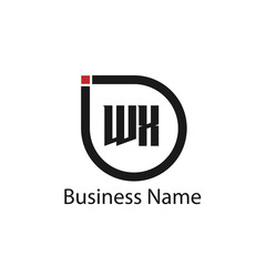 Initial Letter WX Logo Template Design