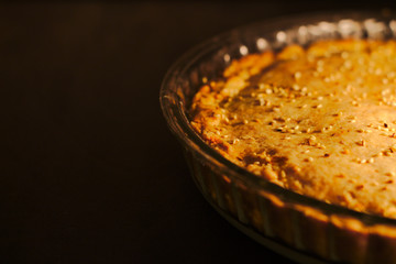  two-crust meat pie with vegetables