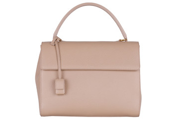 Bag on white background. Women's Italian branded designer bag isolated.