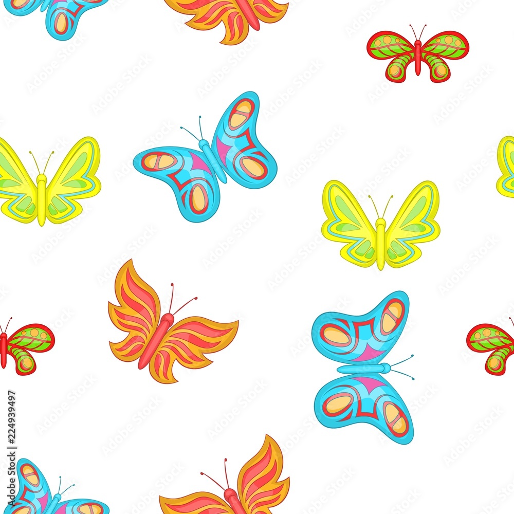 Poster creatures butterflies pattern. cartoon illustration of creatures butterflies vector pattern for web