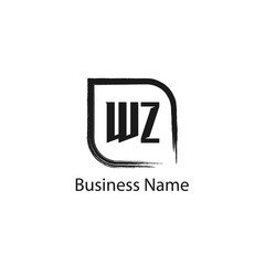Initial Letter WZ Logo Template Design