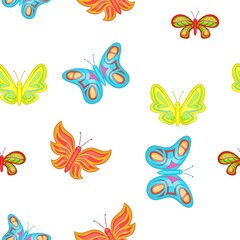 Fototapeta na wymiar Creatures butterflies pattern. Cartoon illustration of creatures butterflies vector pattern for web