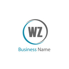 Initial Letter WZ Logo Template Design