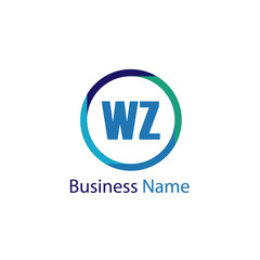 Initial Letter WZ Logo Template Design