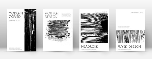 Cover page design template. Minimal brochure layout. Captivating trendy abstract cover page. Black a