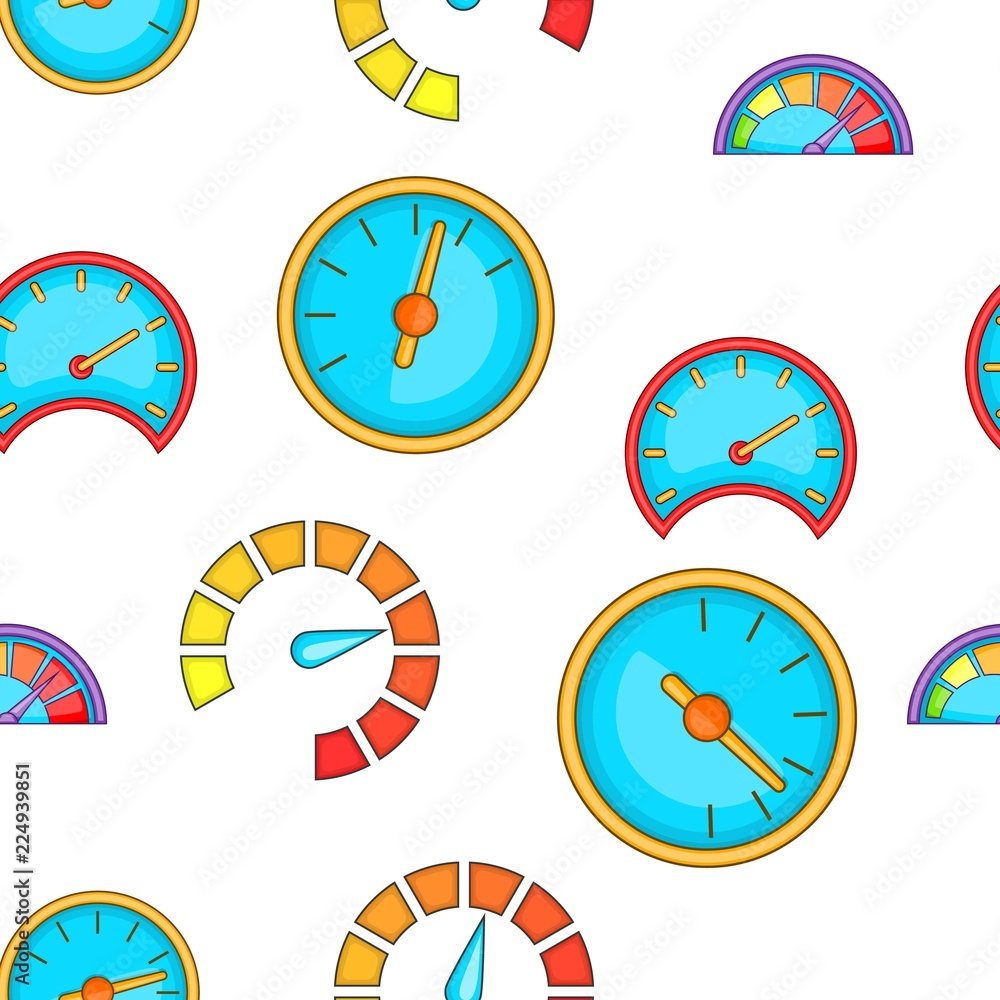 Poster speedometer pattern. cartoon illustration of speedometer vector pattern for web