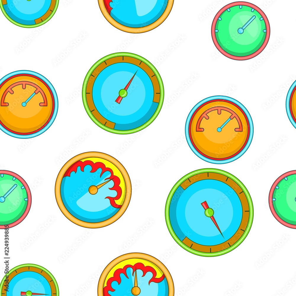 Poster engine speedometer pattern. cartoon illustration of engine speedometer vector pattern for web