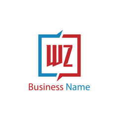 Initial Letter WZ Logo Template Design