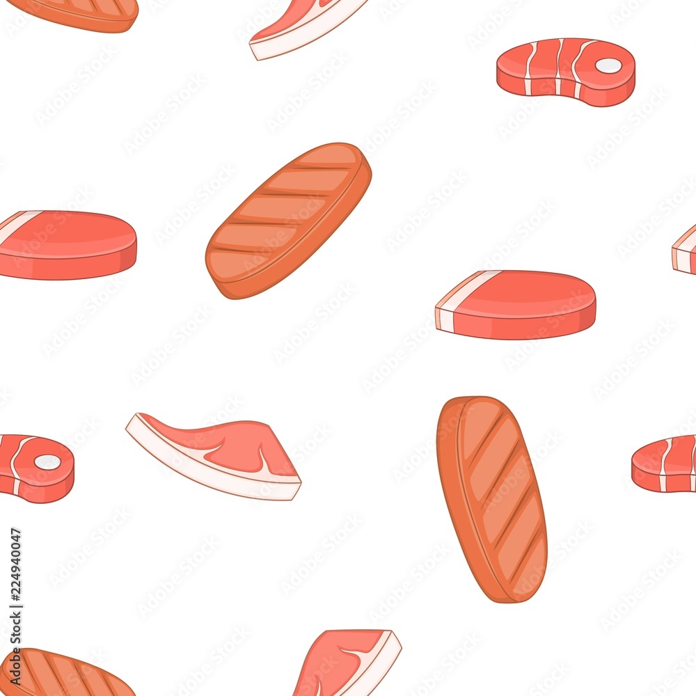 Poster steak pattern. cartoon illustration of steak vector pattern for web