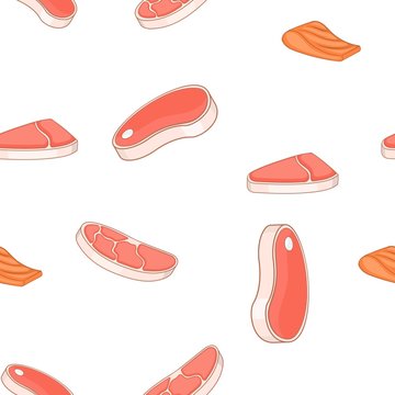 Beef pattern. Cartoon illustration of beef vector pattern for web