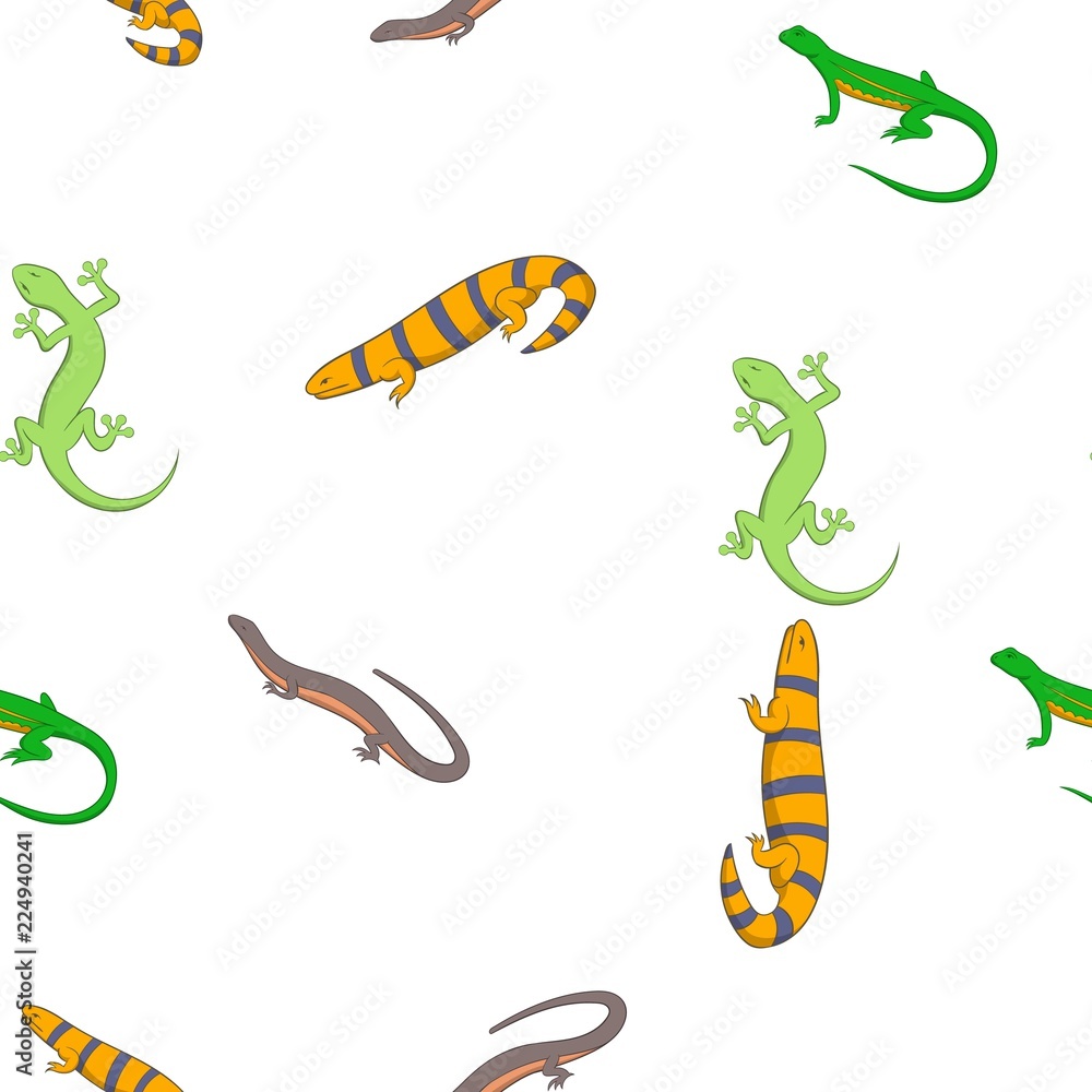 Poster iguana pattern. cartoon illustration of iguana vector pattern for web