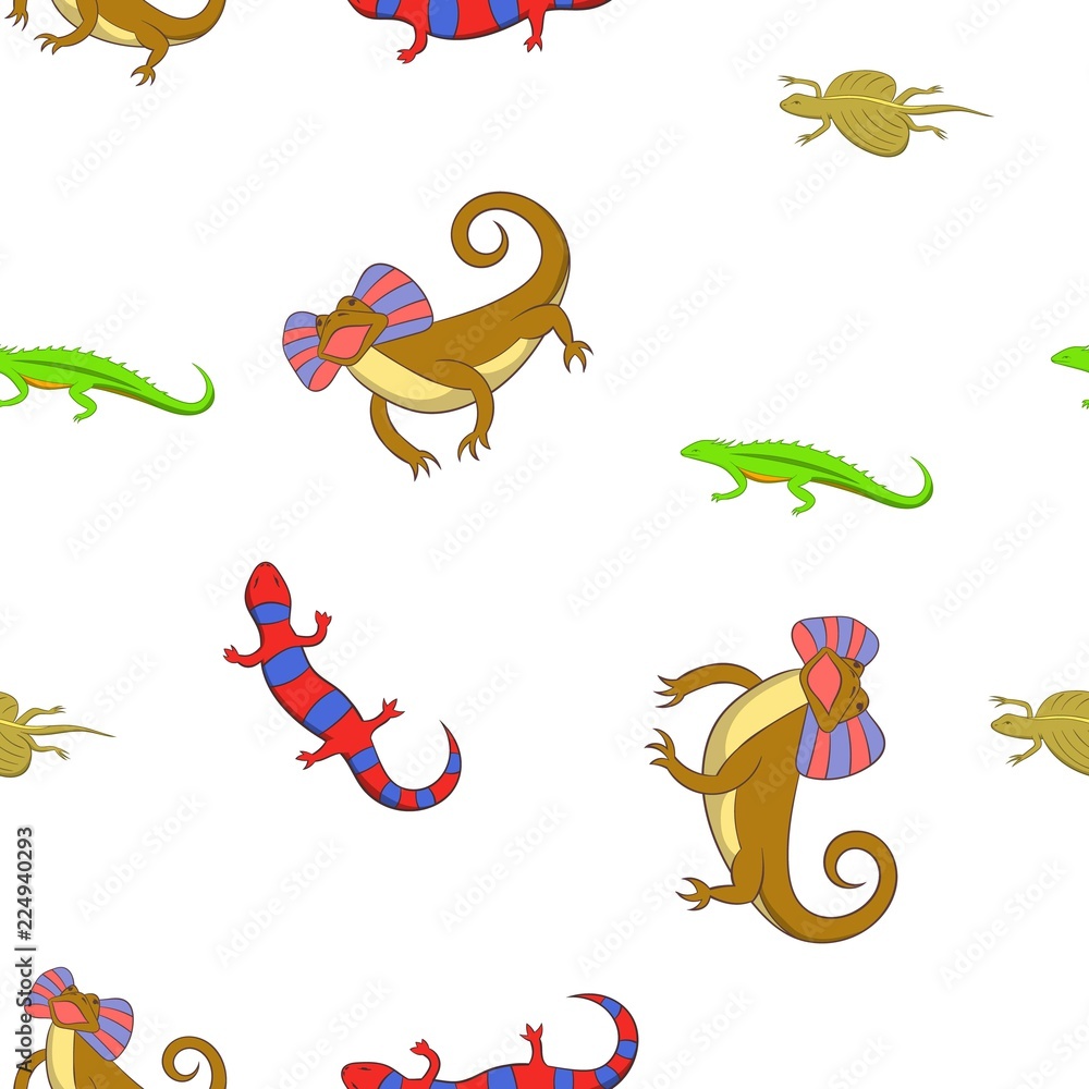 Poster chameleon pattern. cartoon illustration of chameleon vector pattern for web
