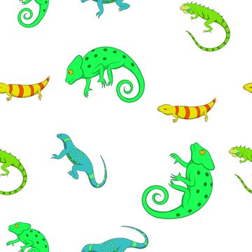 Lizard pattern. Cartoon illustration of lizard vector pattern for web