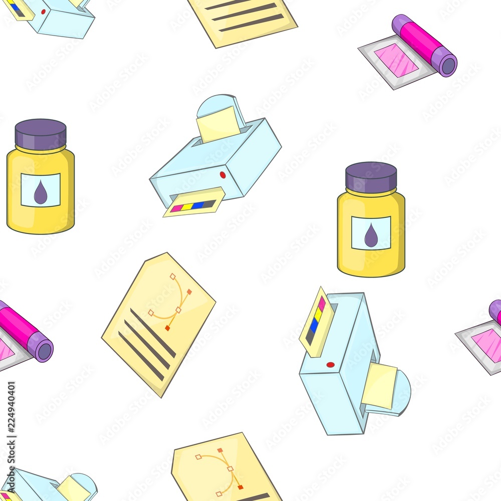 Poster Print pattern. Cartoon illustration of print vector pattern for web