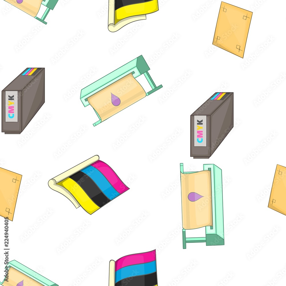 Poster printing in polygraphy pattern. cartoon illustration of printing in polygraphy vector pattern for we