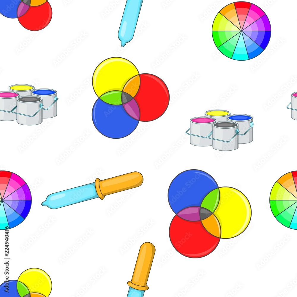 Poster printing services pattern. cartoon illustration of printing services vector pattern for web