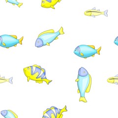 Fototapeta premium Tropical fish pattern. Cartoon illustration of tropical fish vector pattern for web
