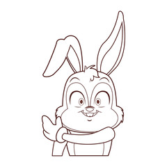 Rabbit with gloves cartoon