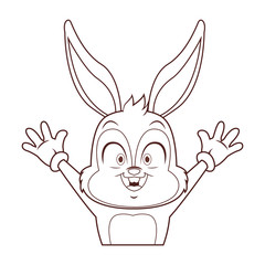 Rabbit with gloves cartoon