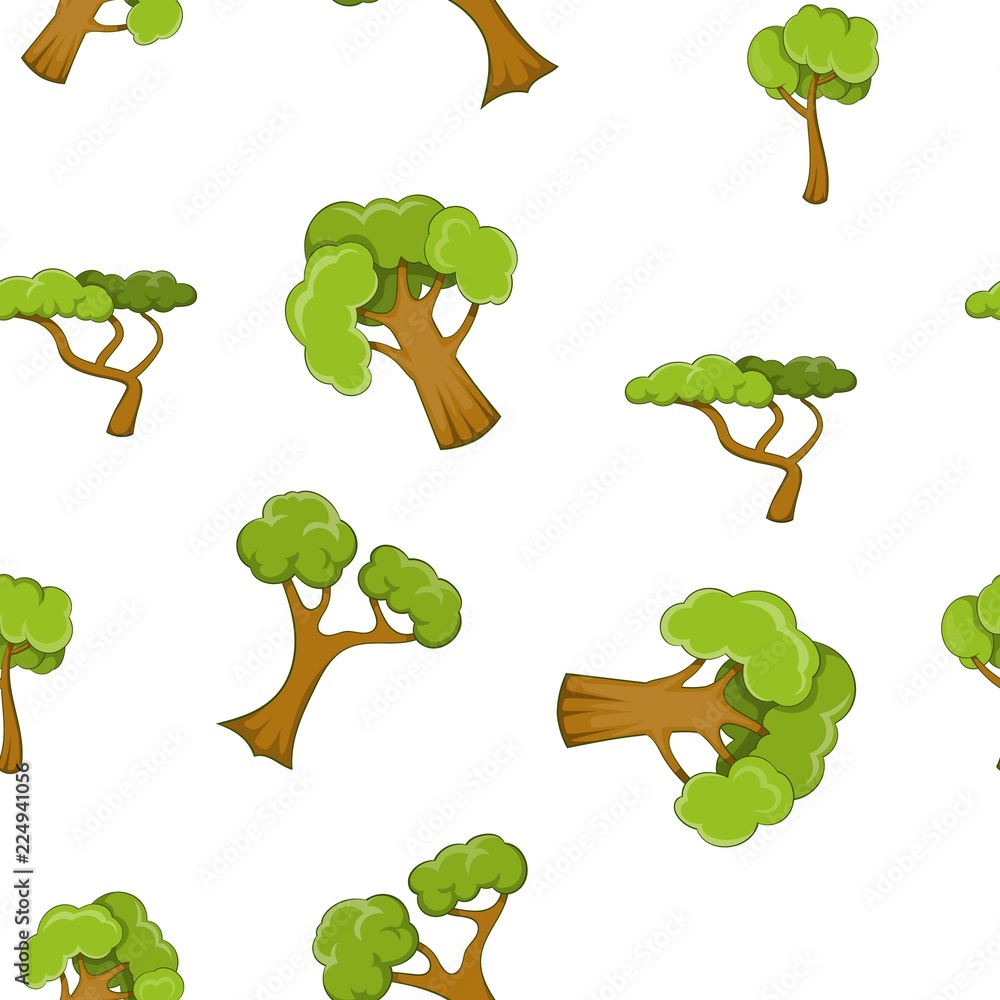 Aufkleber trees pattern. cartoon illustration of trees vector pattern for web