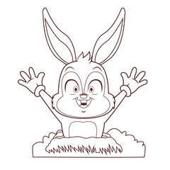 Rabbit with gloves cartoon