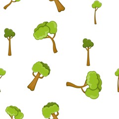 Types of trees pattern. Cartoon illustration of types of trees vector pattern for web