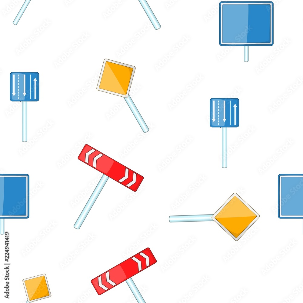 Poster sign warning pattern. cartoon illustration of sign warning vector pattern for web