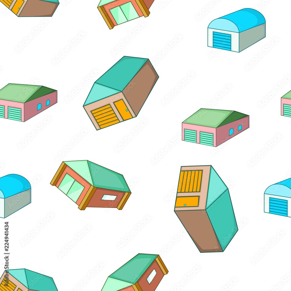 Poster garage pattern. cartoon illustration of garage vector pattern for web