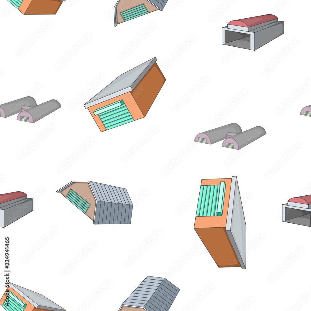Aufkleber types of garages pattern. cartoon illustration of types of garages vector pattern for web