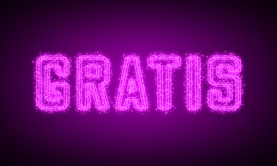 GRATIS - pink glowing text at night on black background