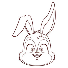 Obraz premium Rabbit face cartoon