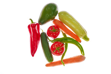 Group of food isolated on white background