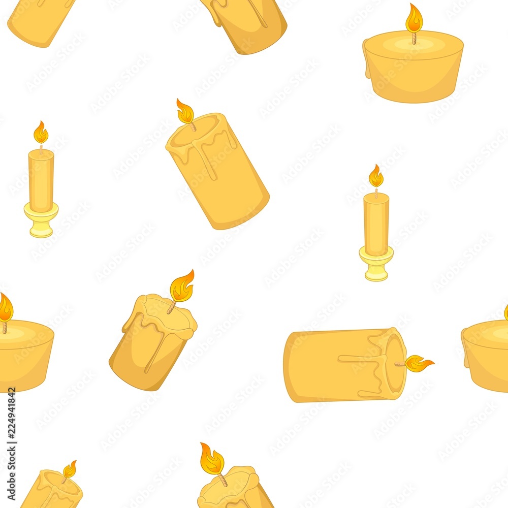 Aufkleber types of candles pattern. cartoon illustration of types of candles vector pattern for web