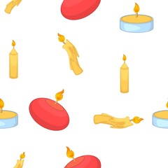 Candle pattern. Cartoon illustration of candle vector pattern for web