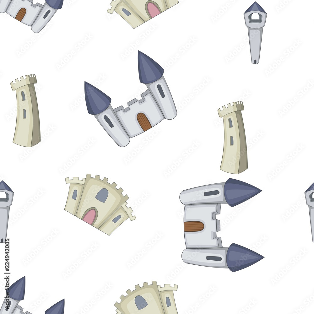 Poster ancient castle pattern. cartoon illustration of ancient castle vector pattern for web