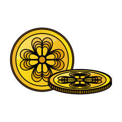 Irish coins isolated
