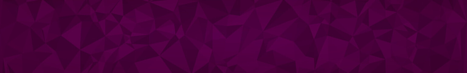 Abstract horizontal banner or background of triangles in purple colors.