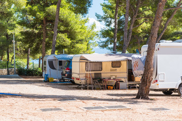  campers and caravans at the campsite